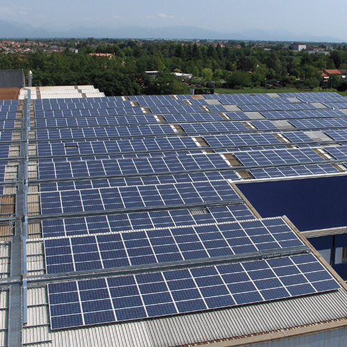Photovoltaic plant on the factory roof
